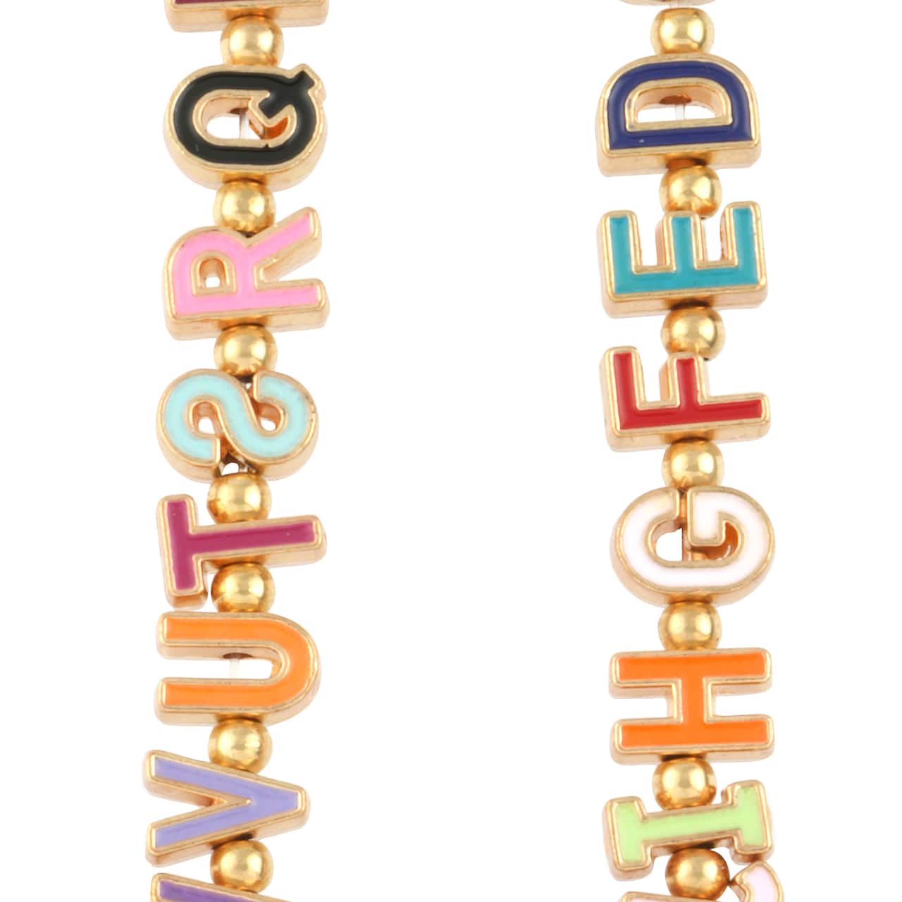 12 Pack: Gold Mixed Enamel Metal Alphabet Beads by Bead Landing™